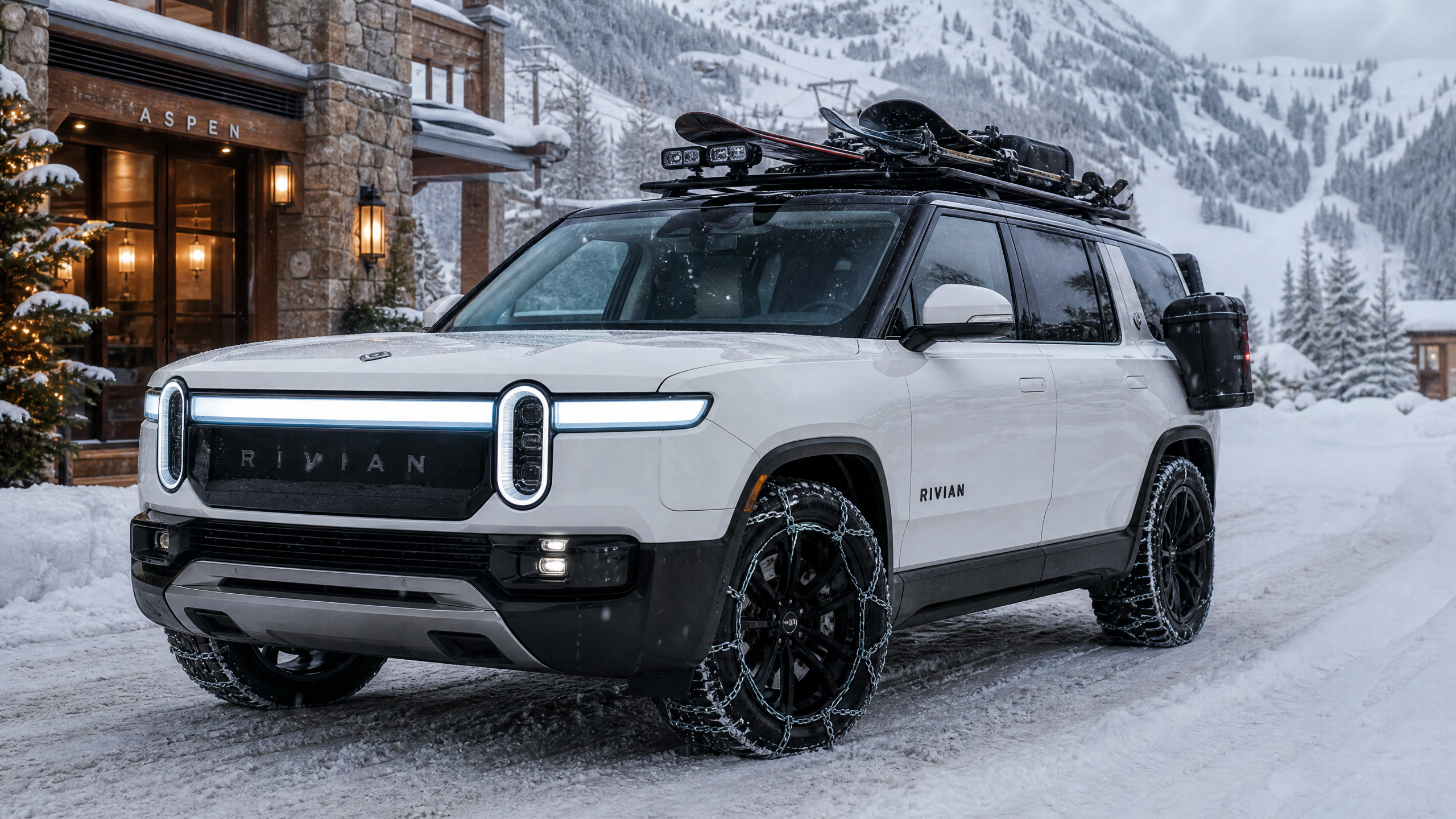 Rivian R1S Ski Resort Build - Glacier White