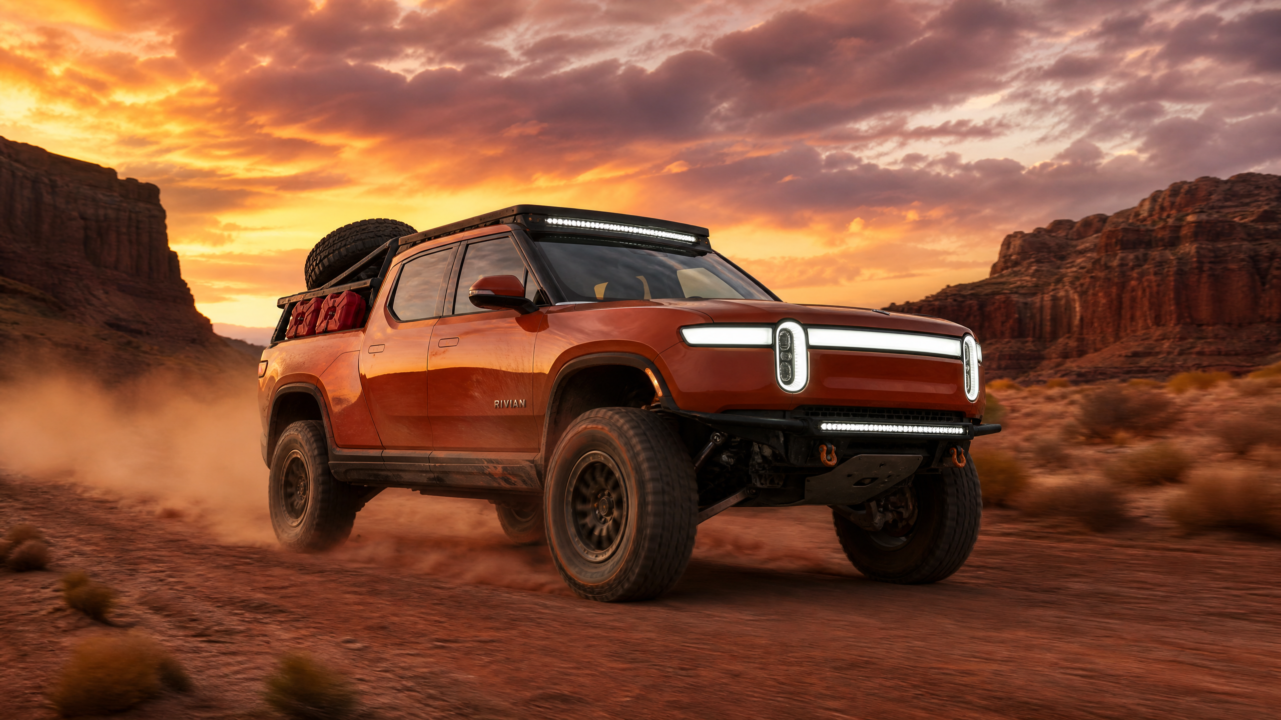 Rivian R1T Desert Pre-Runner Build - Burnt Orange